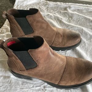 Women's Brown Leather Waterproof Boots - Emelie